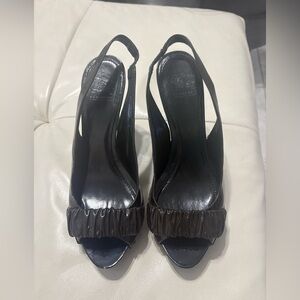 Burberry Black Slingback Heels